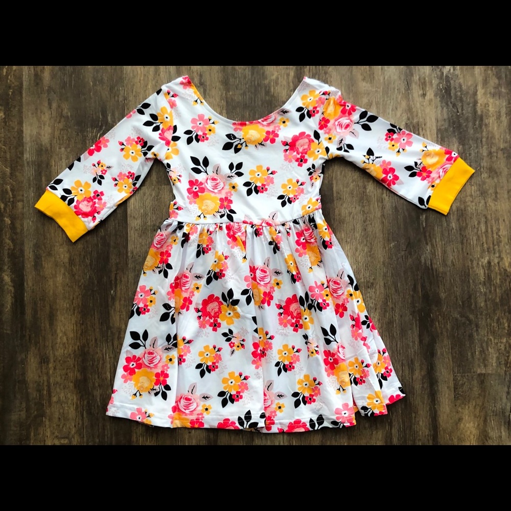 Pink Floral Dress 3T
